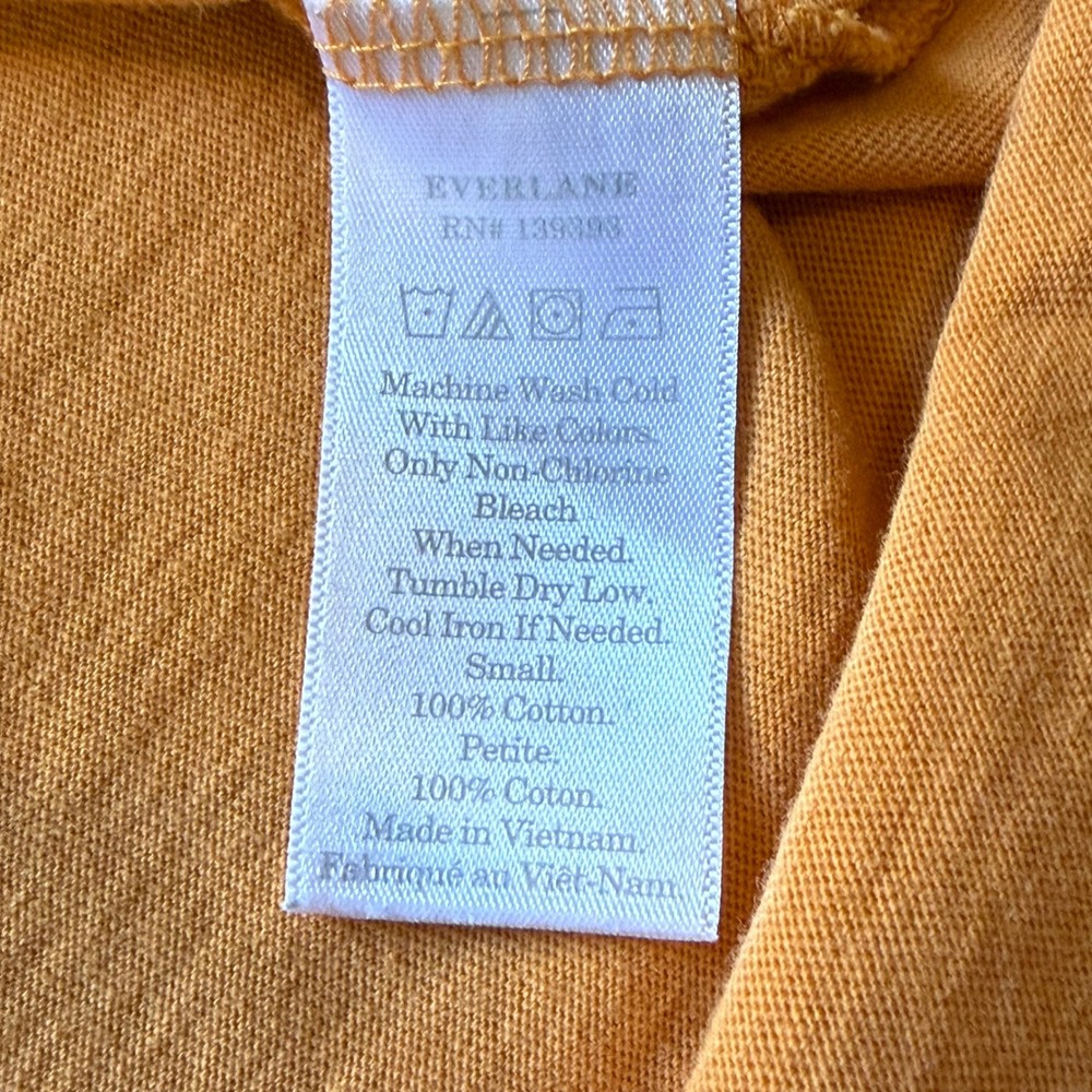 Everlane Organic Cotton Box-Cut Tee‎ Orange Short Sleeve Crop Top S - Picture 5 of 6